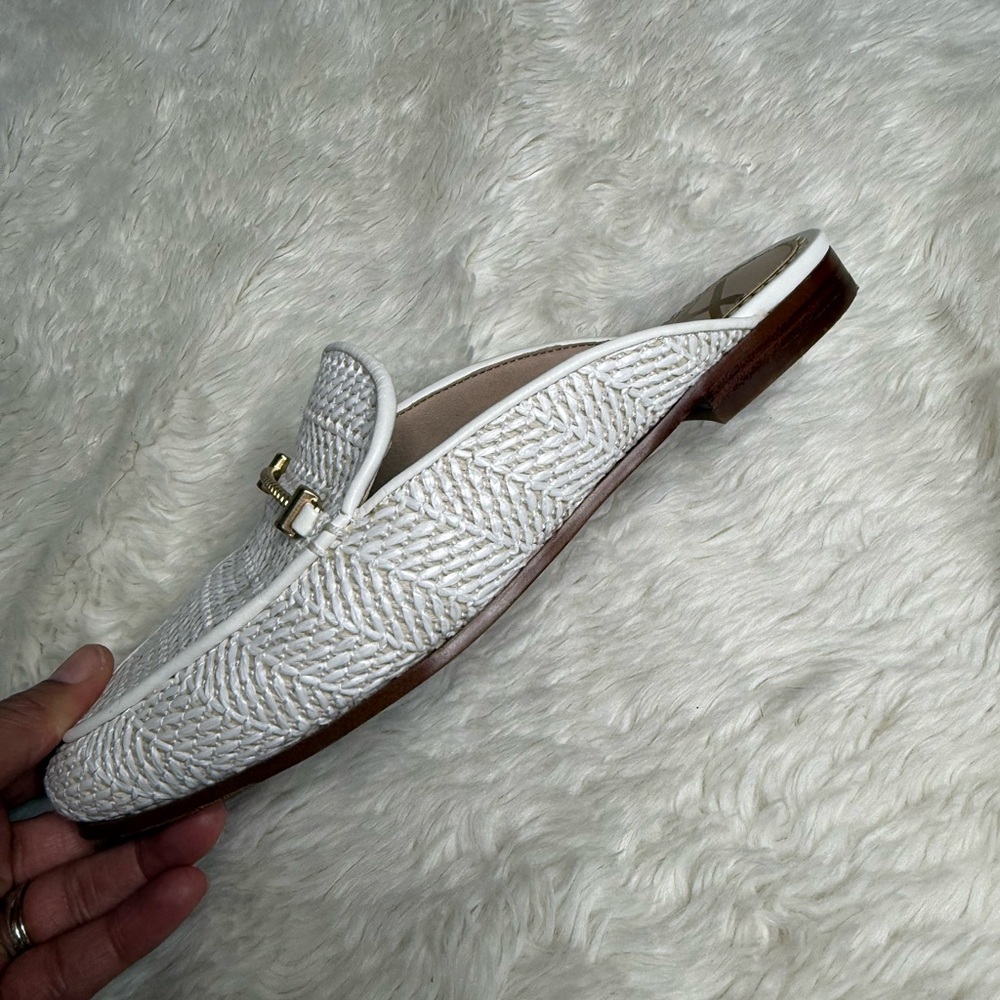 Sam Edelman Laurna Bit Woven Loafer Mule White Raffia Size 7.5 Linnie - Picture 7 of 13